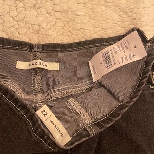 PACSUN low rise dark grey/black jeans.